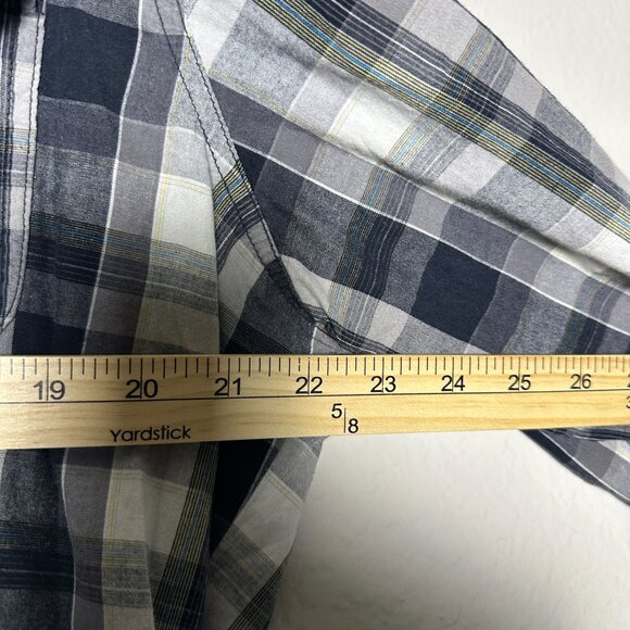 Levis Shirt Button Up Pockets Men XL White Checkered Plaid Western Rodeo Cowboy - Picture 8 of 16